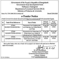 Procurement of Lot-1-Chola but, Lot-2-Vitamin Mineral Premix, Lot-3-DCP and Lot-4- Toxin Binder under Government Goat Development Farm, Hathazari, Chattogram