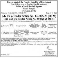 Vertical extension of the fourth floor of the Basail Upazila Complex Administrative Extension Building under EDC,