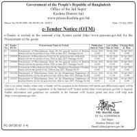 Procurement of Miscellaneous Items for the Manufacture Department of Kushtia District Jail for the period of July 2026 to June 2027, Package No-03