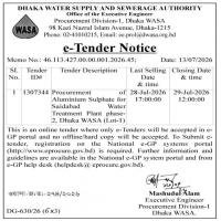 Procurement of Aluminium Sulphate for Saidabad Water Treatment Plant phase-2, Dhaka WASA