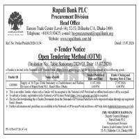 Procurement of 30 types table stationery for use at RBPLC, Head Office